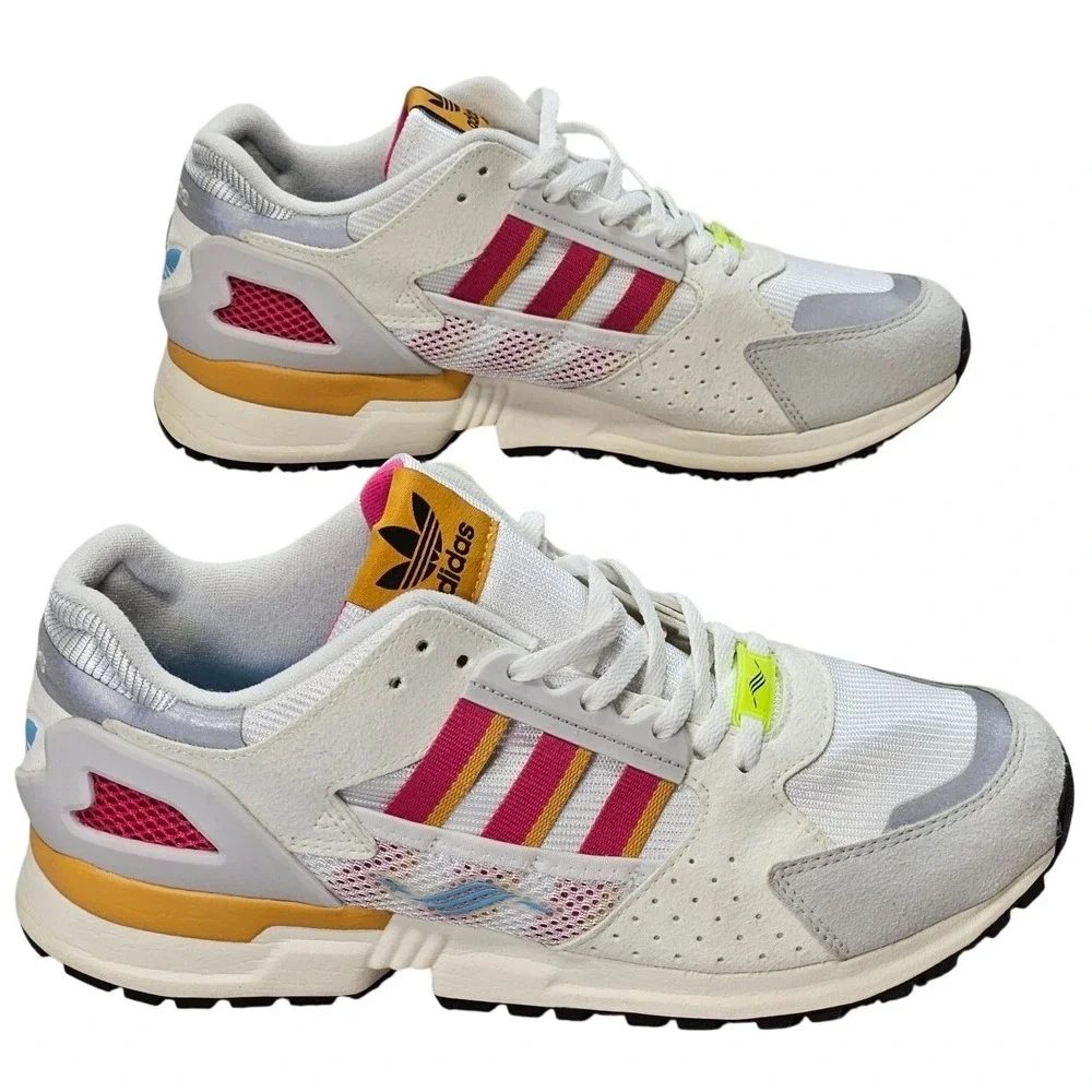 Adidas ZX 10000 C Mens White Multi Color Retro Running Shoes FX6978 US Size 9.5